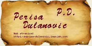 Periša Dulanović vizit kartica